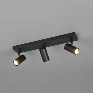 Reality Leuchten Spot Taryn, noir mat, longueur 45 cm, à 3 lampes, GU10 pas cher
