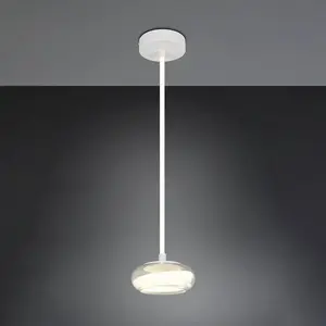 Trio Lighting Suspension LED Tarsia, blanc mat, Ø 21 cm, verre pas cher