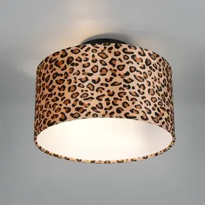 Plafonnier design, Plafonnier Pardina Léopard Ø30 cm Noir en Metal, BO... pas cher
