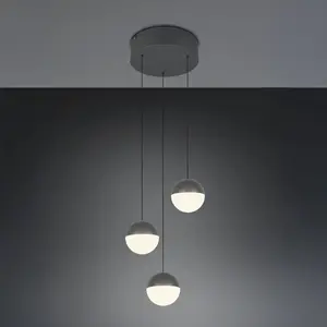 Trio Lampe Pendante À 3 Lampes Senta Anthracite Ronde - R33553342 pas cher