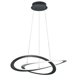 Comparateur de prix : Trio Lighting - Suspension Moderne 2 Cercles Led Oakland Anthracite