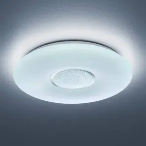 Comparateur de prix : Reality Leuchten Plafonnier Led Moderne Dimmable Akina Ø41 cm Blanc Trio Lighting