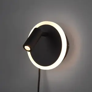 Comparateur de prix : Trio lampe murale Jordanië led 15 cm acier 200/550lm 3000K noir