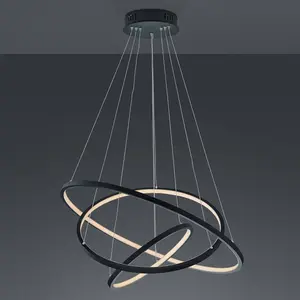 Comparateur de prix : Trio Lighting Trio WiZ Aaron suspension LED smart, anthracite