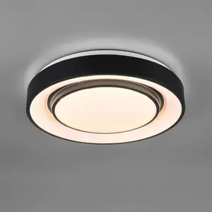 Comparateur de prix : Plafonnier moderne Led Dimmer rgb Mona Noir Ø38 cm Trio Lighting