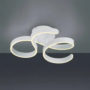 Trio Leuchten Plafonnier LED, blanc mat, variateur interrupteur, L 52 cm, FRANCIS pas cher