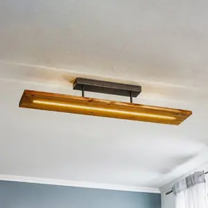 Comparateur de prix : Brad Plafonnier Led Rectangulaire Bois Naturel Trio Lighting