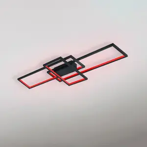 Comparateur de prix : Thiago Plafonnier Led 3 Rectangles L104 cm Anthracite Trio Lighting
