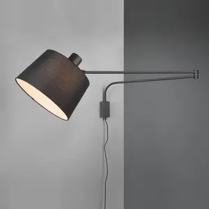Comparateur de prix : Trio Lighting Applique Baldo avec câble + fiche, noire