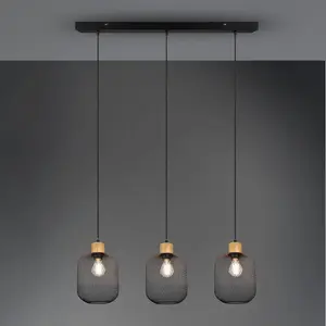 Reality Leuchten Trio - Suspension, Triple suspension design Calimero Noir en Metal