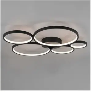 Comparateur de prix : Rondo plafonnier 5 cercles led dimmable noir l59 cm trio lighting