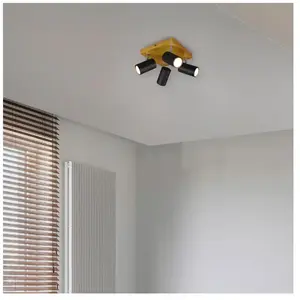 Comparateur de prix : Trio-Leuchten Plafonniermétal Noir gu10