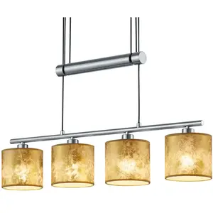 Trio Lighting Suspension Garda 4 lampes, abat-jour dorés pas cher