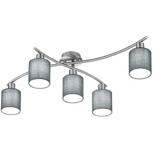 Comparateur de prix : Plafonnier design, Plafonnier Garda tissu et métal Gris en Metal, TRIO