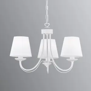 Comparateur de prix : Lustre - Trio - Cortez - 150 x 52 cm - Acier - Textile blanc mat - E14