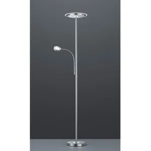 Comparateur de prix : Lampadaire led avec spot de lecture dimmable ackbar nickel trio lighting