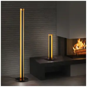 Comparateur de prix : Piantana Moderne Led Texel H142 cm Noir Et Or Trio Eclairage