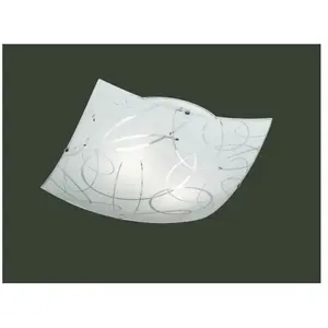 Comparateur de prix : TRIO SPIRELLI PLAFONNIER CARRÉ VERRE DECORO JANTES D. 40 x 40 cm.
