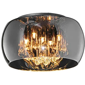 Comparateur de prix : Plafonnier design, Plafonnier en verre fumé Vapore Chrome en Verre Trio