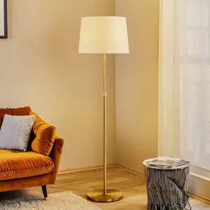 Comparateur de prix : Trio-Leuchten 409100308 Lampe sur pied, Métal, Messing Matt/blanc