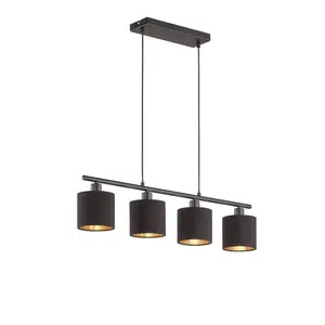 Comparateur de prix : RL LIVE YOUR LIGHT Suspensions tommy noir mat 4x28w e14