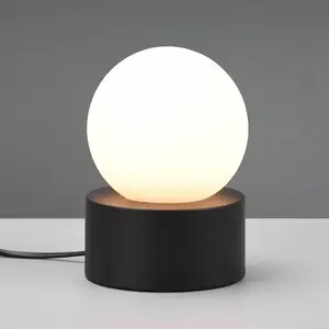 Comparateur de prix : Reality Leuchten Lampe à poser Countess opale, pied métal noir
