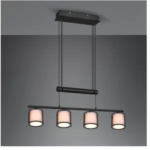 Comparateur de prix : Trio Lampe de salle à manger plafonnier suspension métal noir l 82,5 cm