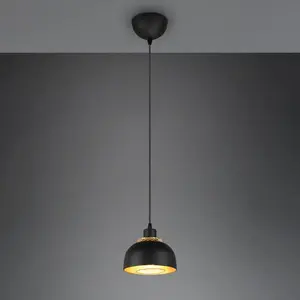 Comparateur de prix : Reality Leuchten Suspension Punch noir/or à 1 lampe Ø 18 cm
