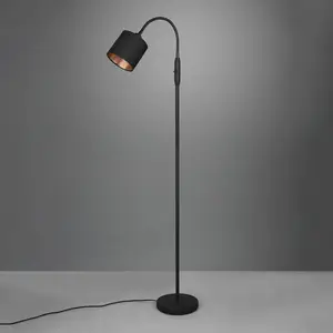 Comparateur de prix : RL LIVE YOUR LIGHT Reality Leuchten Lampadaire Tommy, noir/or, hauteur 130 cm, métal/tissu