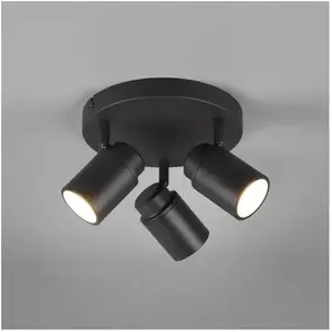 Comparateur de prix : Spot Rond 3 Spots Orientables Métal Noir Angelo Trio Lighting