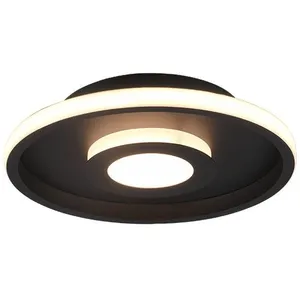Comparateur de prix : Trio ascari plafonnier salle de bain moderne 30cm noir mat 3000k ip44