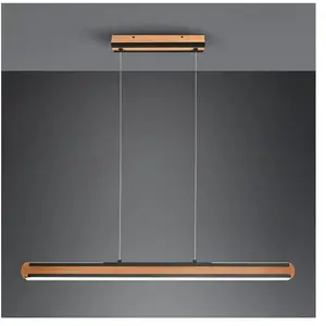 Comparateur de prix : Lustre De Bureau Double Emission Vintage Bois Et Métal Noir Gradateur Deacon Trio Lighting