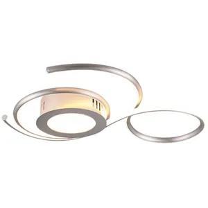 Comparateur de prix : Trio Semi Plafonnier LED Moderne 36W Nickel Mat 2700-6000K Télécommande