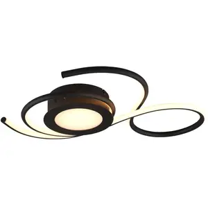Comparateur de prix : Plafonnier/applique Led intégrée luminosité variable noir pm Trio Jive
