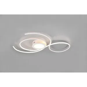 TRIO Semi Plafonnier LED Moderne 48W Nickel Mat 2700-6000K Télécommande pas cher