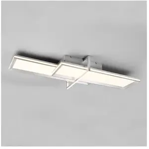 Comparateur de prix : Plafonnier 2 rectangles led gradateur charleston aluminium trio lighting