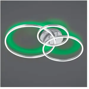 Comparateur de prix : Plafonnier moderne Winona Nickel Led Dimmer Rgbw Trio Lighting