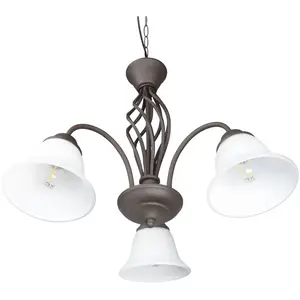 Comparateur de prix : Trio Lighting Suspension Rustica, couleur rouille, trois lampes