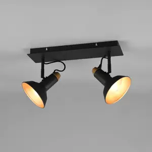 Trio Lighting Plafonnier avec spots Roxie orientable 2flg. noir matVendu paramazon