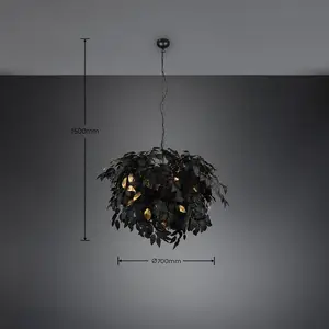 Reality leavy plafonnier suspendu leavy modern à 4 lumières, noir matVendu parluminaire