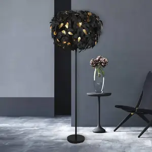 Comparateur de prix : Reality Leuchten Lampadaire Leavy, noir/or, hauteur 180 cm, plastique