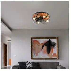 Comparateur de prix : Reality Leuchten Ventilateur Trondheim, télécommande, 4xE27, bois