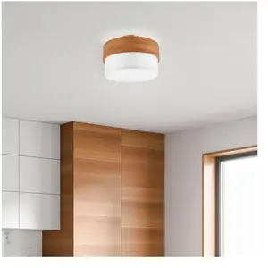 Comparateur de prix : Trio Lighting Plafonnier Seasons, bois/blanc Ø 30 cm