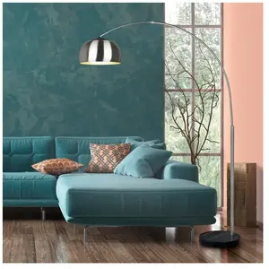 Comparateur de prix : Lampadaire Argentina design en arc métal et marbre Trio Lighting