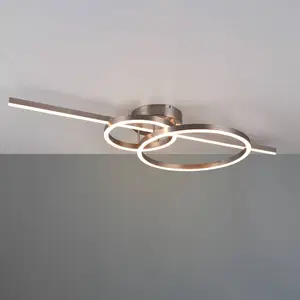 Comparateur de prix : Trio Lighting Plafonnier LED Montilla à 3 lampes remote nickel