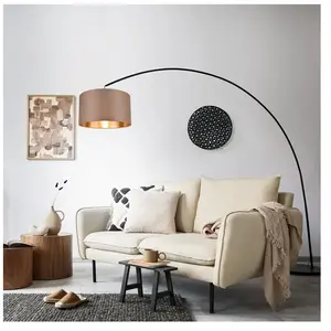 Comparateur de prix : Lampadaire métal abat jour tissu en arc Mansur Trio Lighting