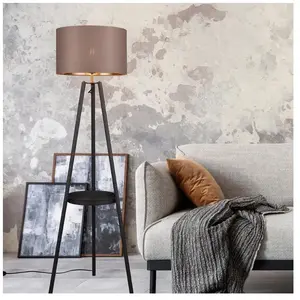 Comparateur de prix : Lampadaire trois pieds design avec abat-jour tissu Trio Lighting