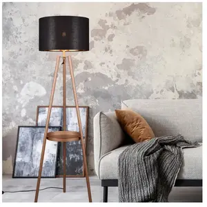 Lampadaire trois pieds design avec abat-jour tissu Trio Lighting pas cher