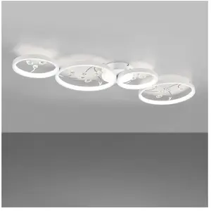 Comparateur de prix : Trio Lighting Plafonnier LED Groovy à 4 lampes blanc 4.000K