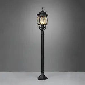 Comparateur de prix : Trio Lighting Borne lumineuse Elvo, noir mat, hauteur 100 cm, aluminium